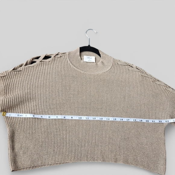 ARITZIA Wilfred Salome Knit Top Pullover Lace Up Sleeves Earth Fairy Goblincore - Picture 9 of 11